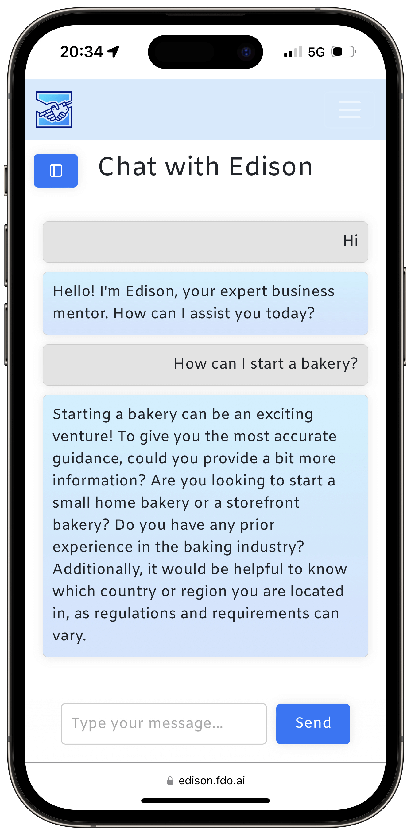 Edison is the first AI focused on helping your small business get started and grow.